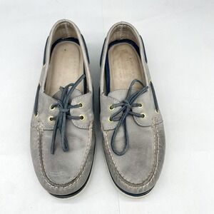 Sperry Gold Cup Authentic Original Boat Shoes Mens 10.5M Grey Leather Preppy